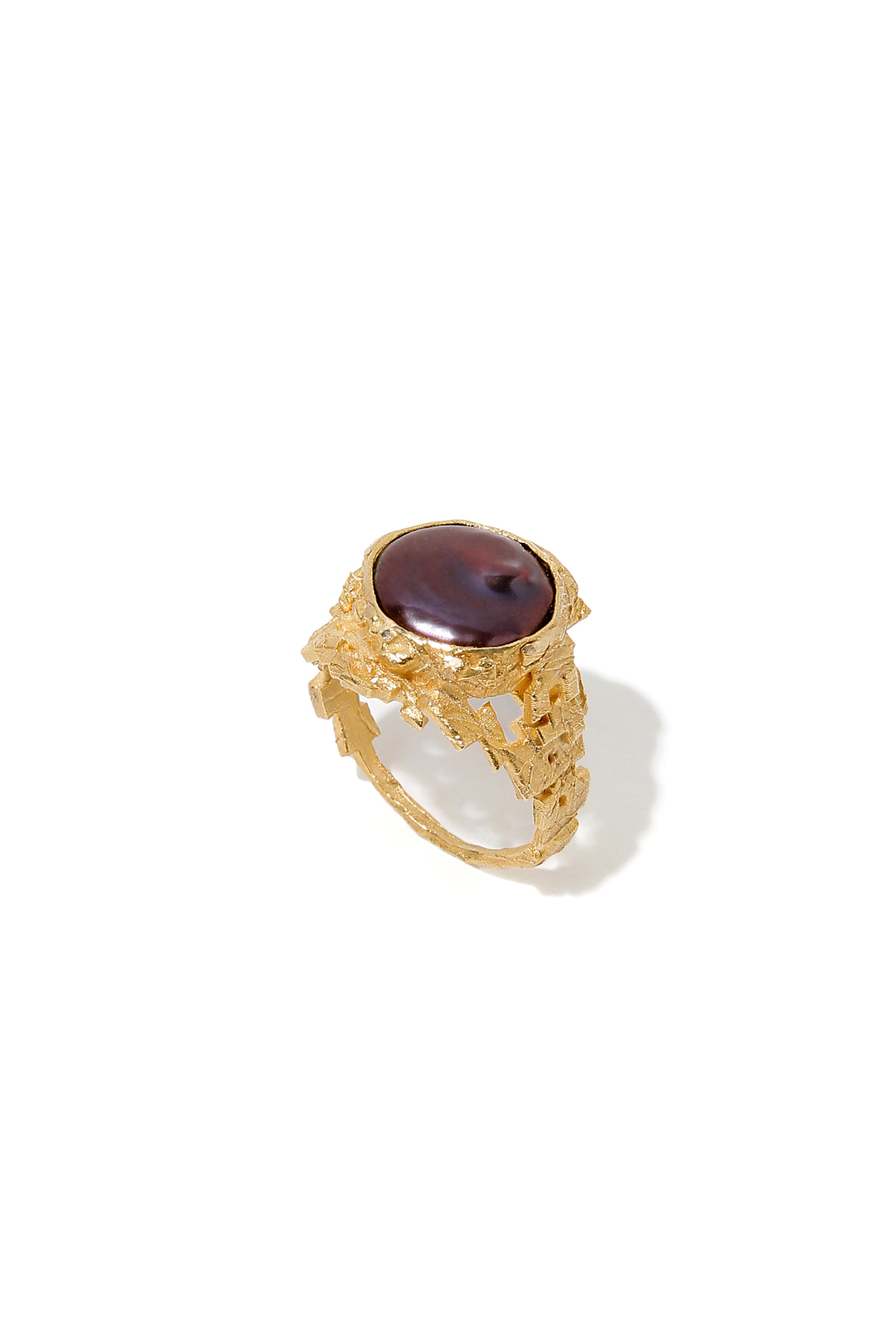 Black Pearl Mosaic Ring