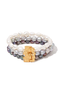 Pearly Bracelet with Mosaic Lock