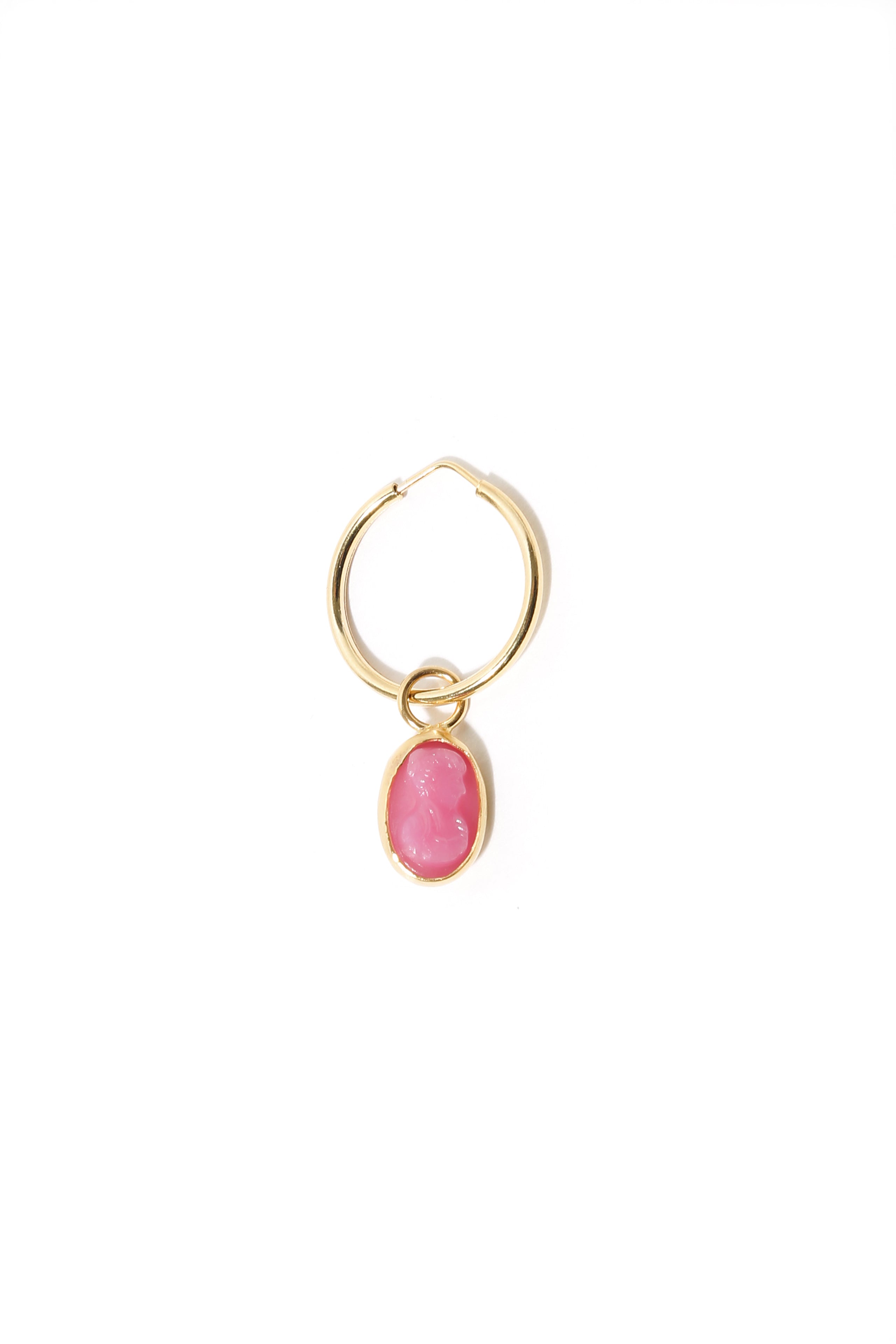 Small Pink Intaglio Hoop