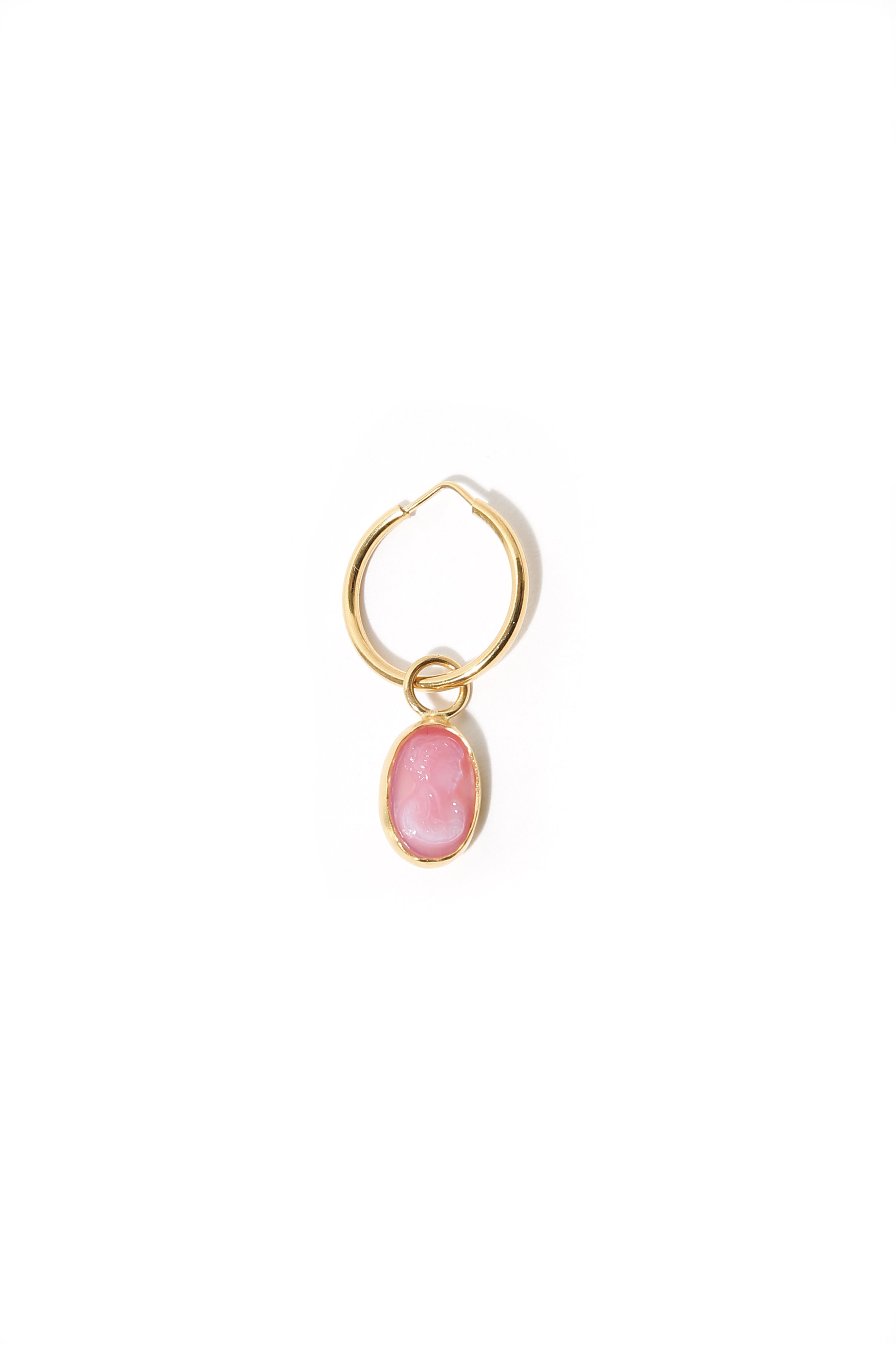 Small Pink Intaglio Hoop