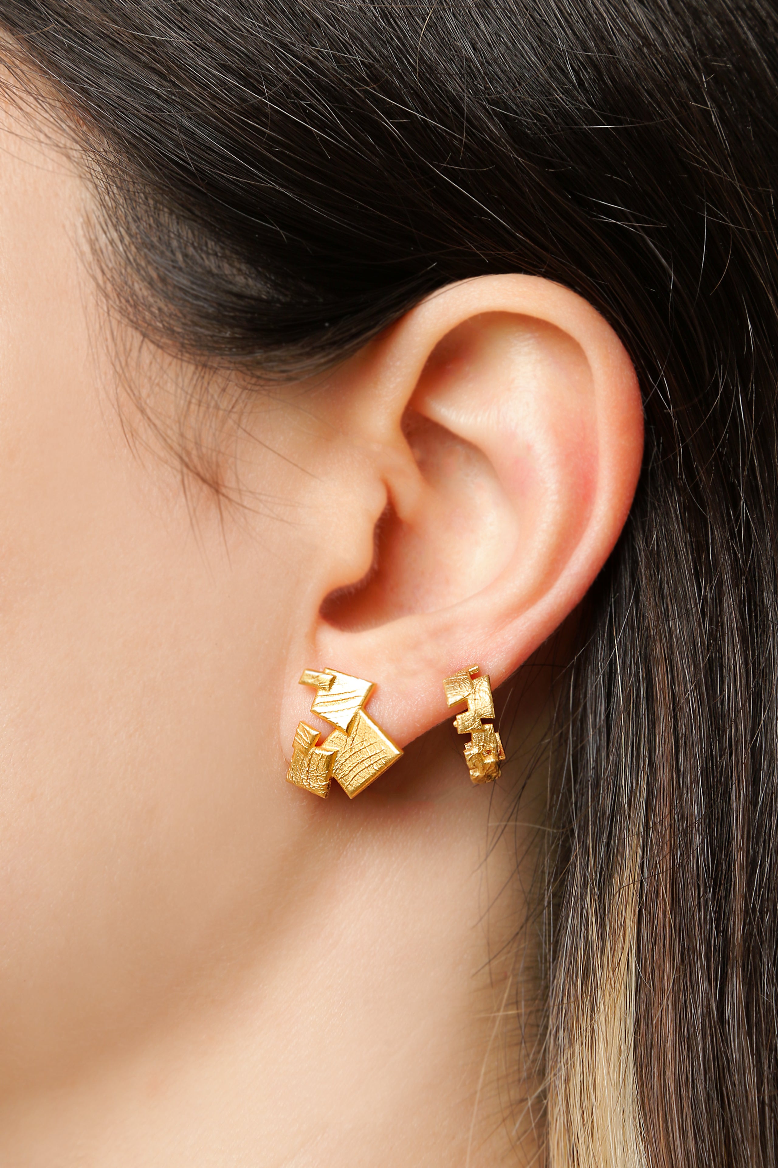 S Mosaic Hoop Earring