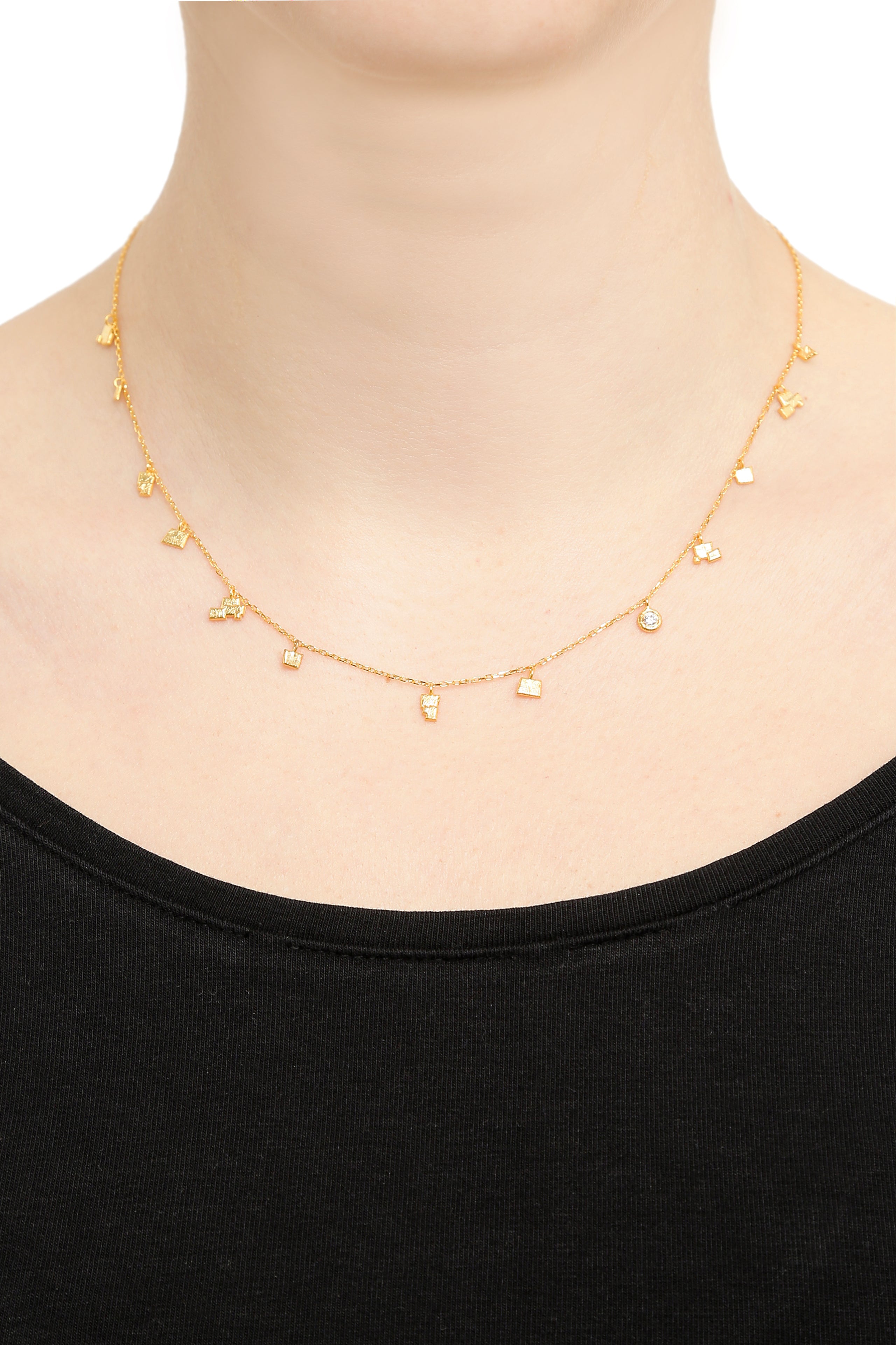 Mosaic Necklace with Diamond