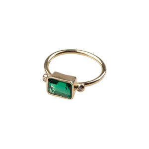 Baguette Emerald Ring With Diamonds
