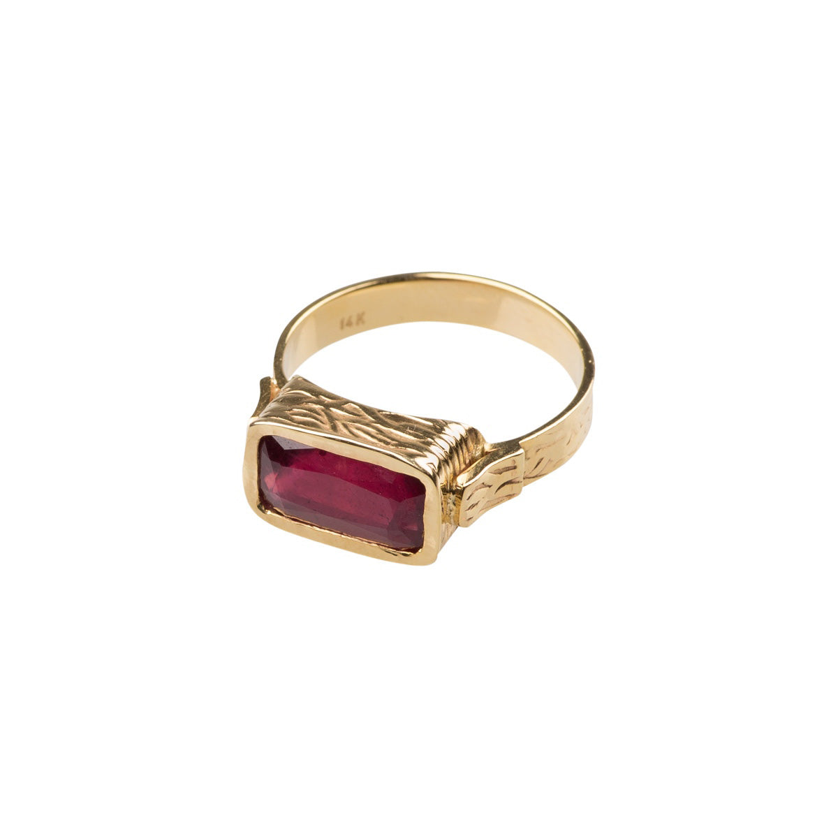 Big Baguette Ruby Ring